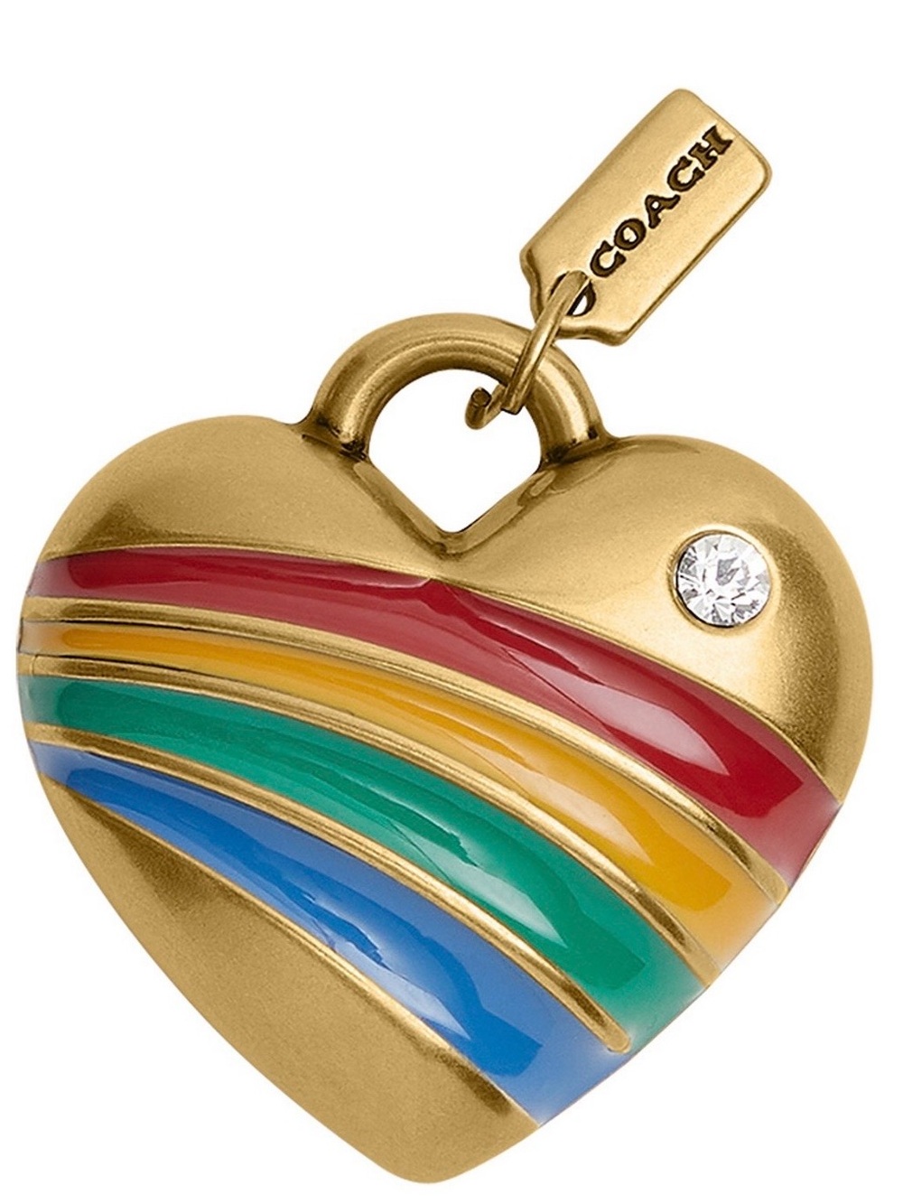 COACH Rainbow Heart Shoelace Charm NWT Sneaker Accessory Gold Brass - Picture 7 of 9